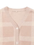 Puffy Sleeves Check Cardigan 