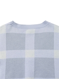 Puffy Sleeves Check Cardigan 