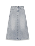 Washed Maxi Denim Skirt 