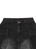  Flip Pocket Denim Skirt
