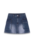  Flip Pocket Denim Skirt