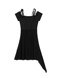  Lace Up Asymmetric Dress