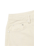 Contrast Stitch Denim Shorts 
