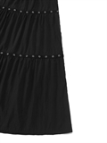  Eyelet Detail Tiered Maxi Skirt