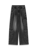  Washed Denim Pocket With Strap
