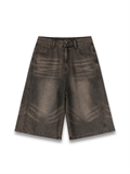  Washed Bermuda Denim Shorts