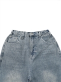  Washed Oversized Denim Shorts