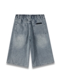  Washed Oversized Denim Shorts