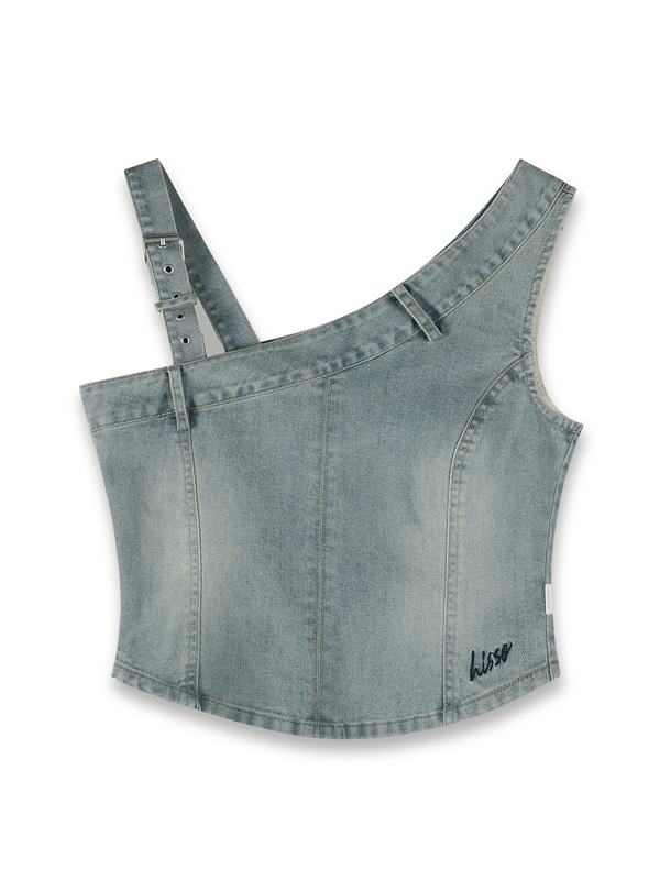 Cold Shoulder Denim Top