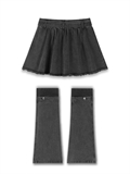  Denim Skirt With Leg Warmers