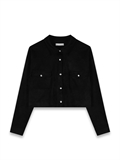  Deco Snap Button Suede Shirt