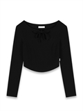  Bowknot Front Crop Top