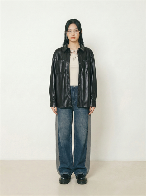 PU Leather Shirt Jacket (Unisex)