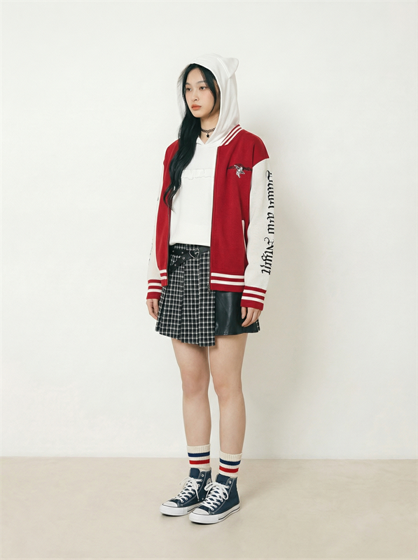 Jacquard Baseball Sweater Cardigan