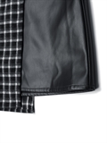  Plaid And Leather Pleated Skirt