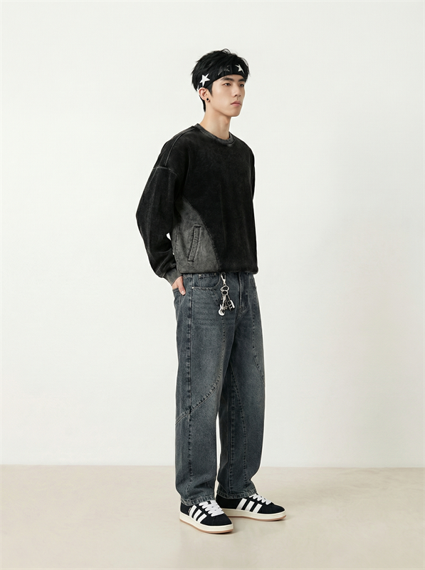 Corduroy Patchwork Sweatshirt