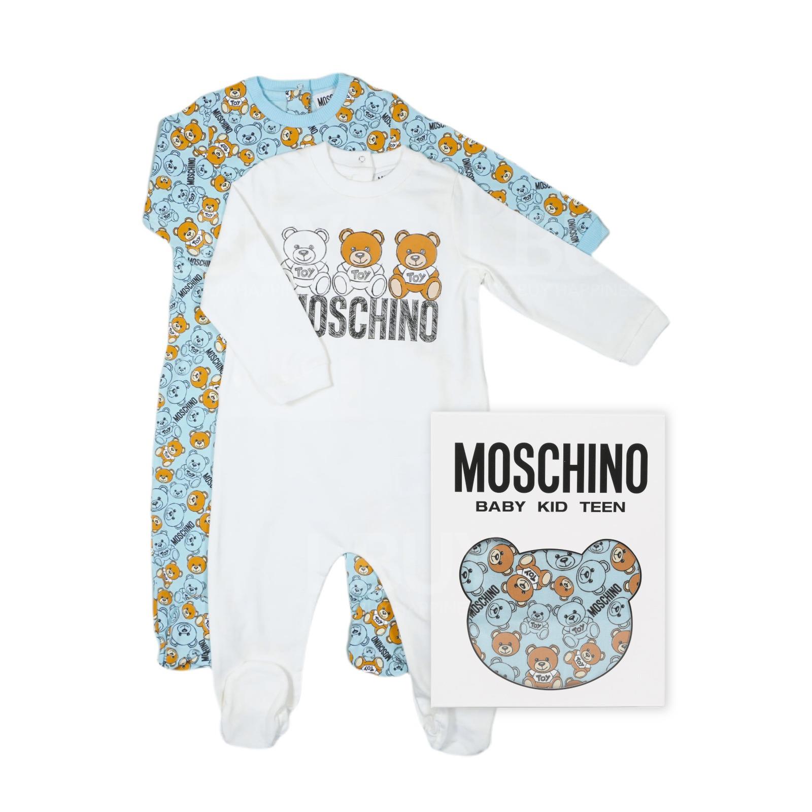 Moschino Baby Bodysuit 藍色及白色 兩件套裝 禮盒裝