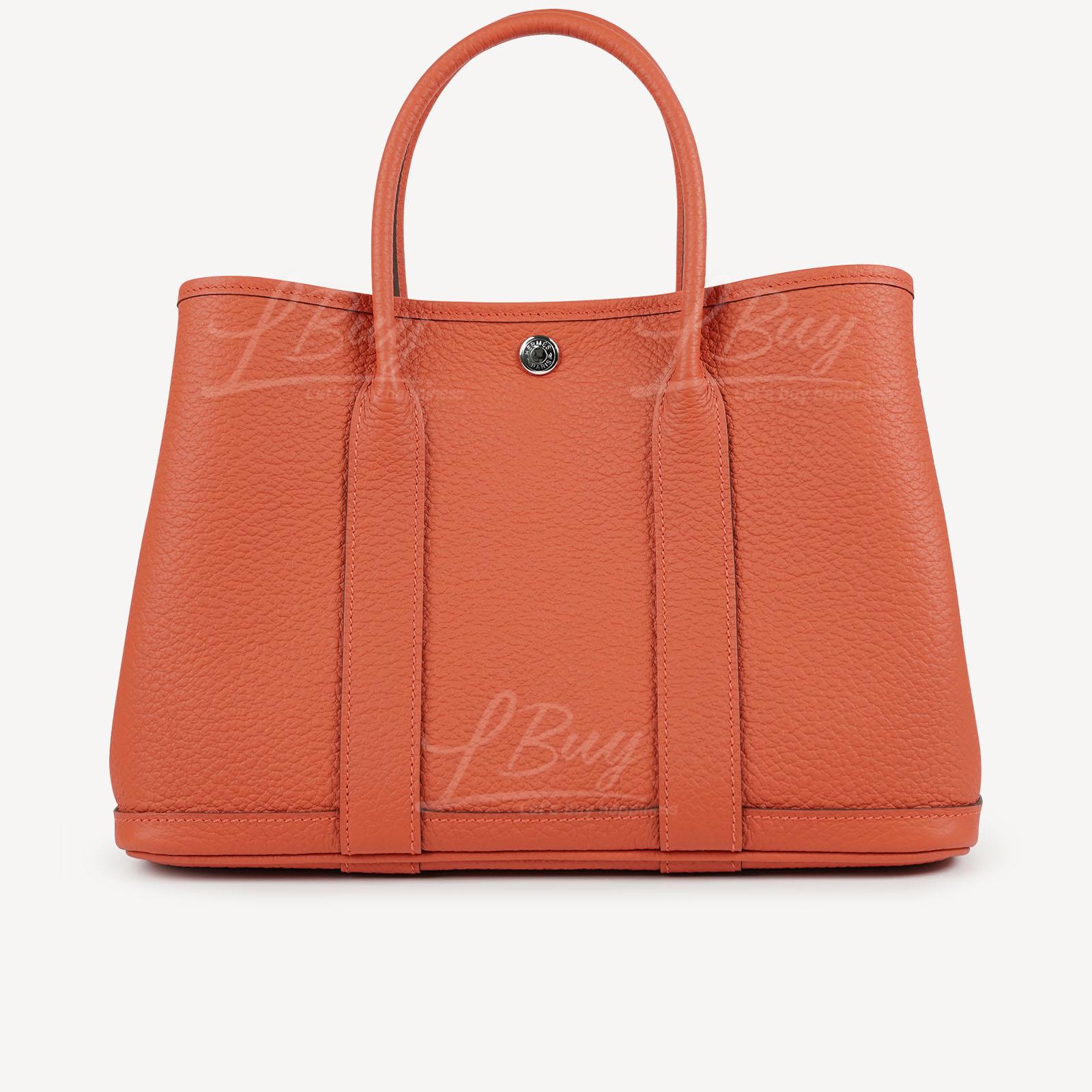 Hermes Garden Party 30 9T Capucine 火焰橙內拼白色