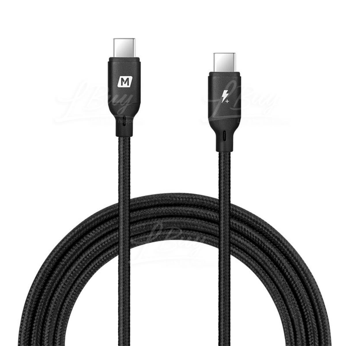Go LinkUSB-C 至 USB-C PD2M編織紋充電線(黑)#DC20D