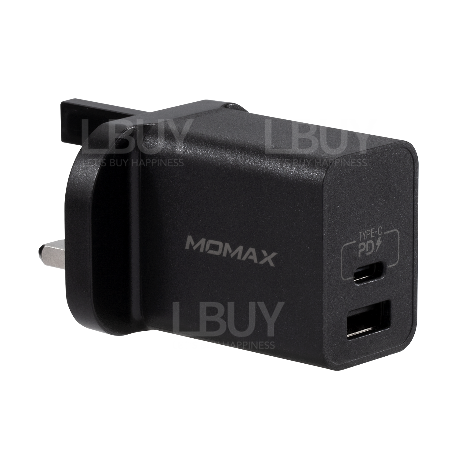 One Plug雙輸出USB 快速充電器(USB-C PD 3.0+QC 3.0)(黑)#UM13UKD