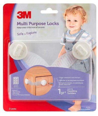 3M 33014 多用途柜门锁(2个装)