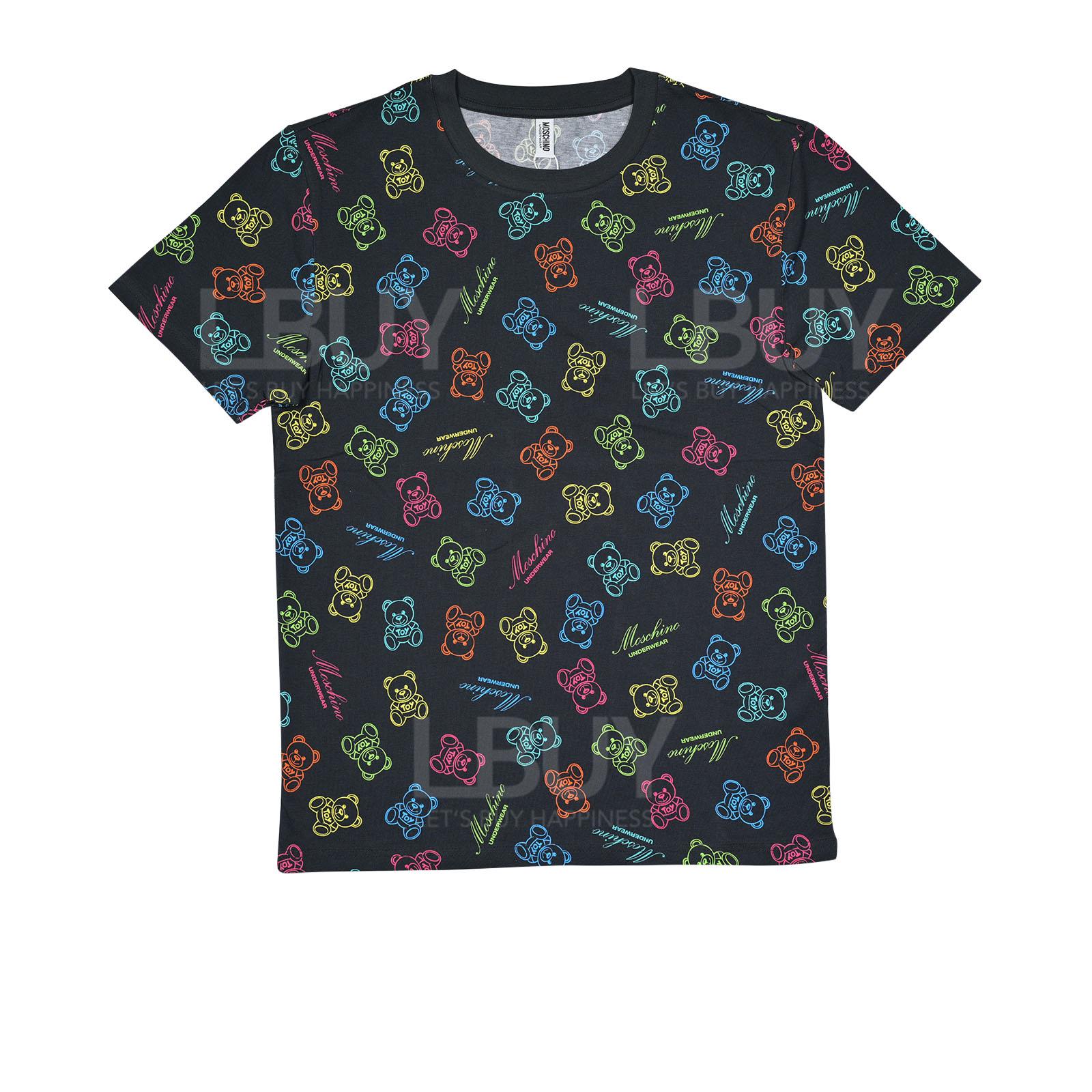 Moschino Underwear 彩色泰迪熊 短袖T恤 黑色 亲子装