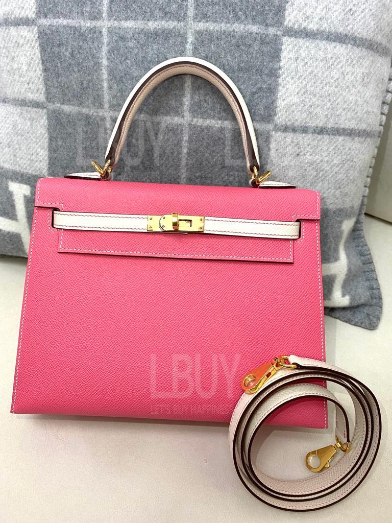 Hermes Kelly 25 Bag HSS 8W/Craie ghw