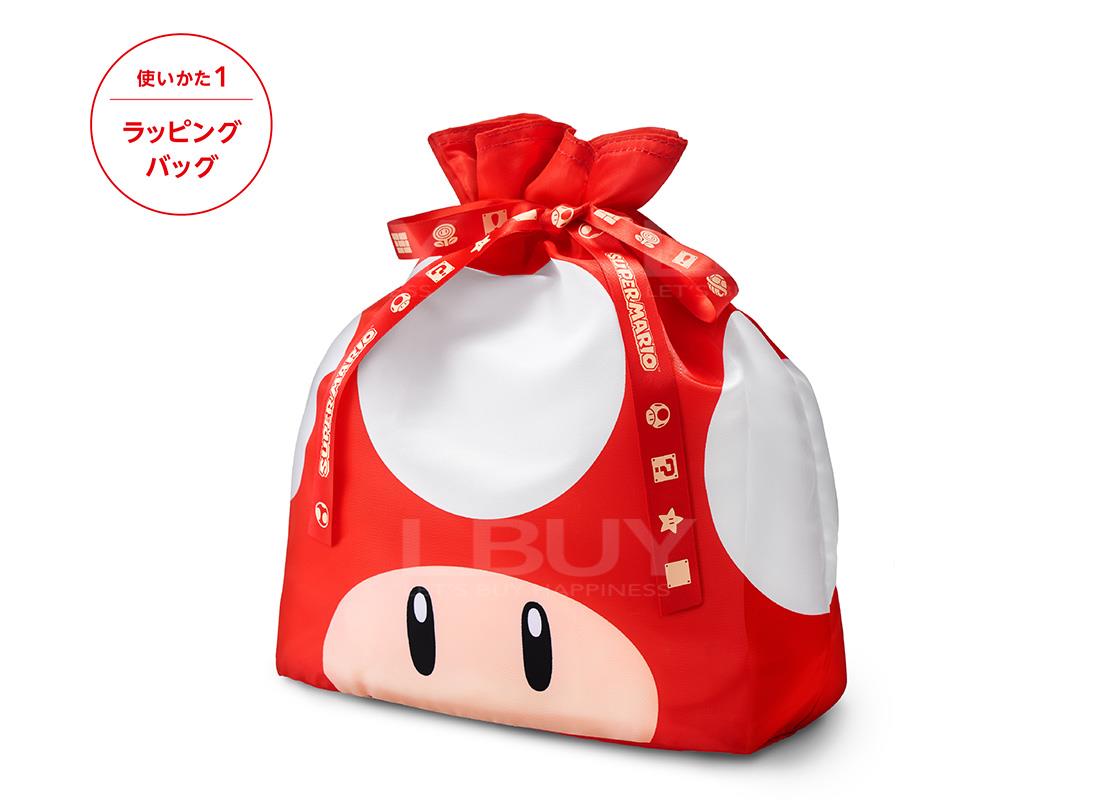 Super Mario Home& Party 2WAY Wrapping Bag S size (Super Mushroom)