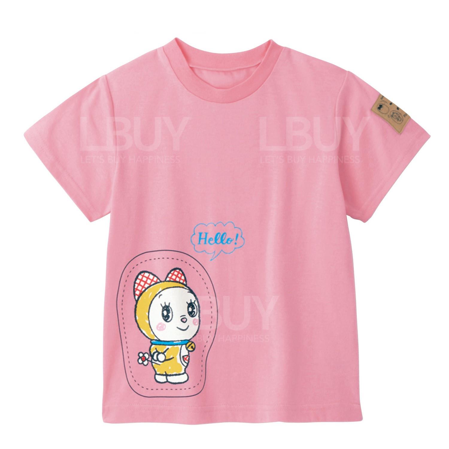 Dorami Short Sleeve Tee Pink Colour  (Size: 90-120)