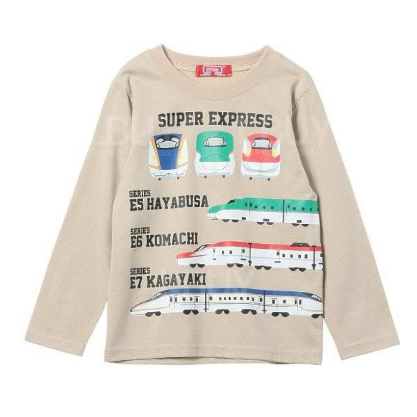 Shinkansen Long Sleeve Tee Khaki Colour (Size: 100-130)