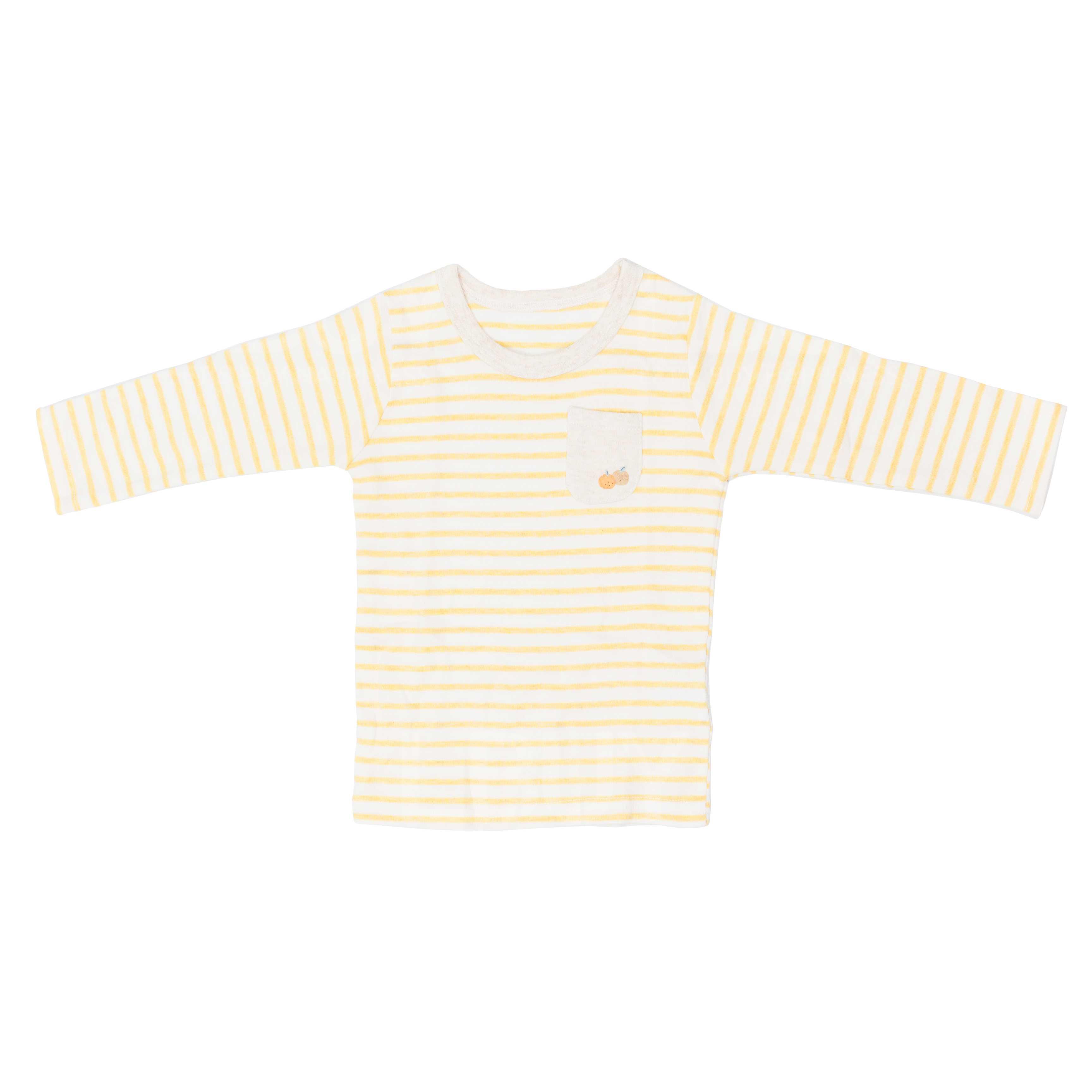 日本款 黃色間條長袖底衫 (2件裝)