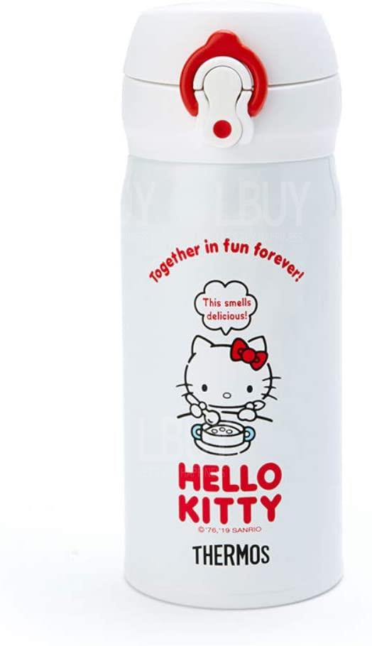 SANRIO Hello Kitty 保溫瓶一推式不銹鋼杯瓶白色 350ml