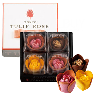 TOKYO TULIP ROSE ショコラローズとチューリップラングドシャ 4pcs