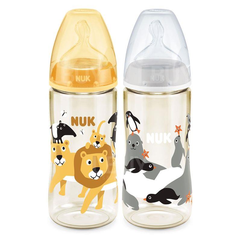 NUK PCH PPSU TC 300ml Bottle with Silicone Teat S1M - Animal