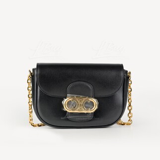 Celine Maillon Triomphe Calfskin Gold Chain Black Shoulder Bag Crossbody Bag