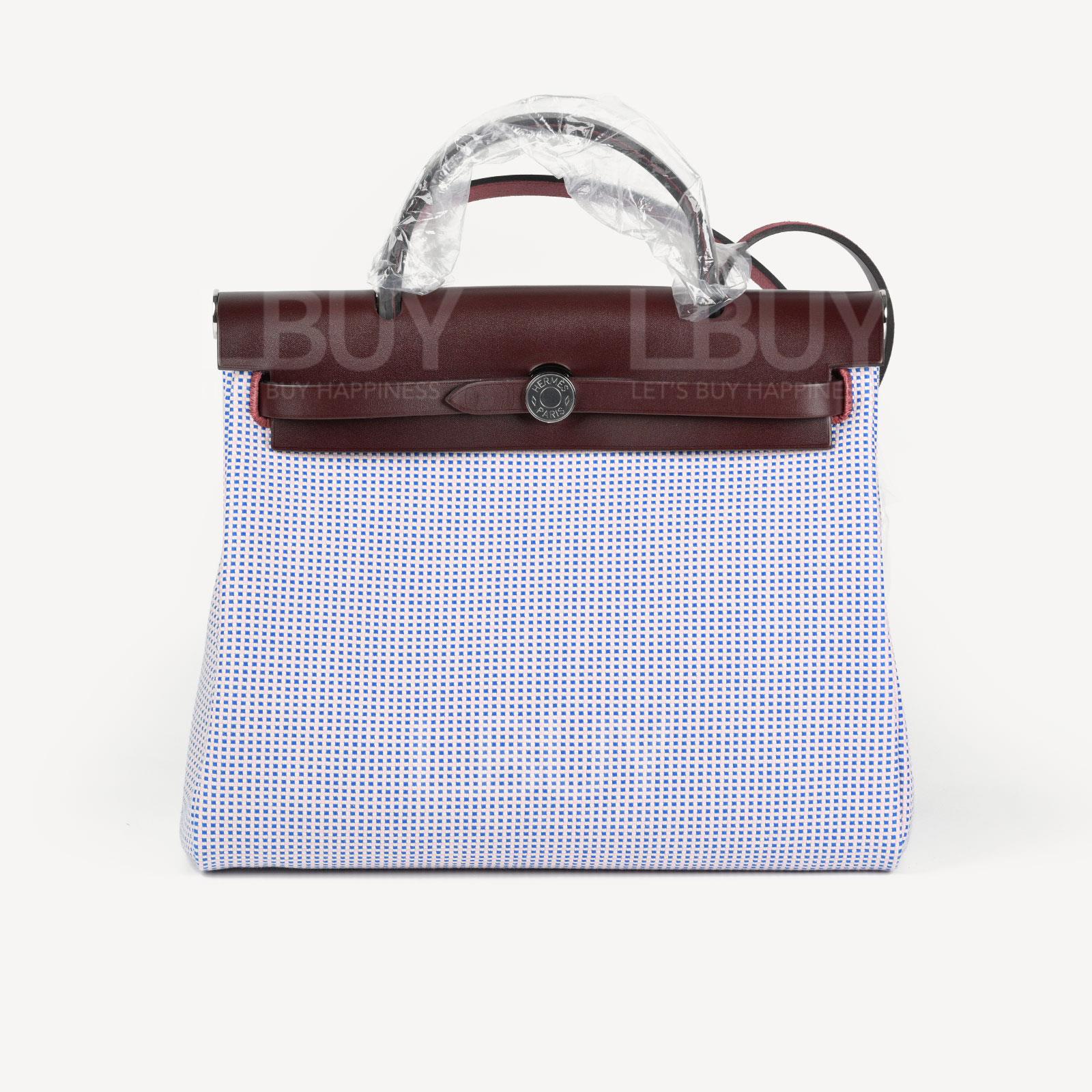 Hermes Herbag Zip 31 Retourne Bag 特别版编织格纹 银扣