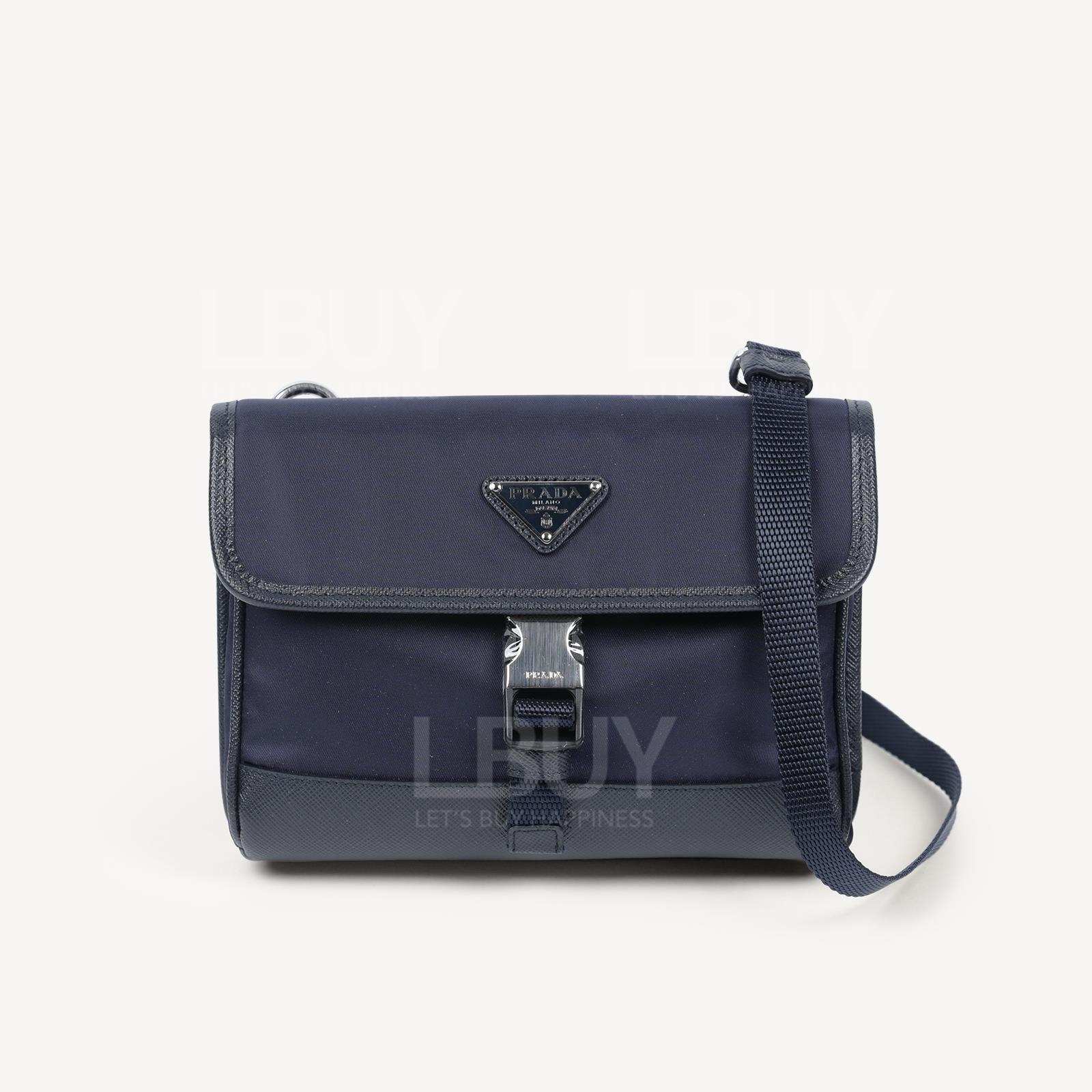 Prada Re-Nylon and Saffiano Leather Smartphone Case Blue 2ZH108