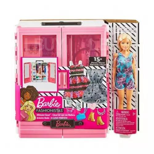 Barbie 芭比娃娃和粉色壁櫥娃娃和時尚套裝 GBK12