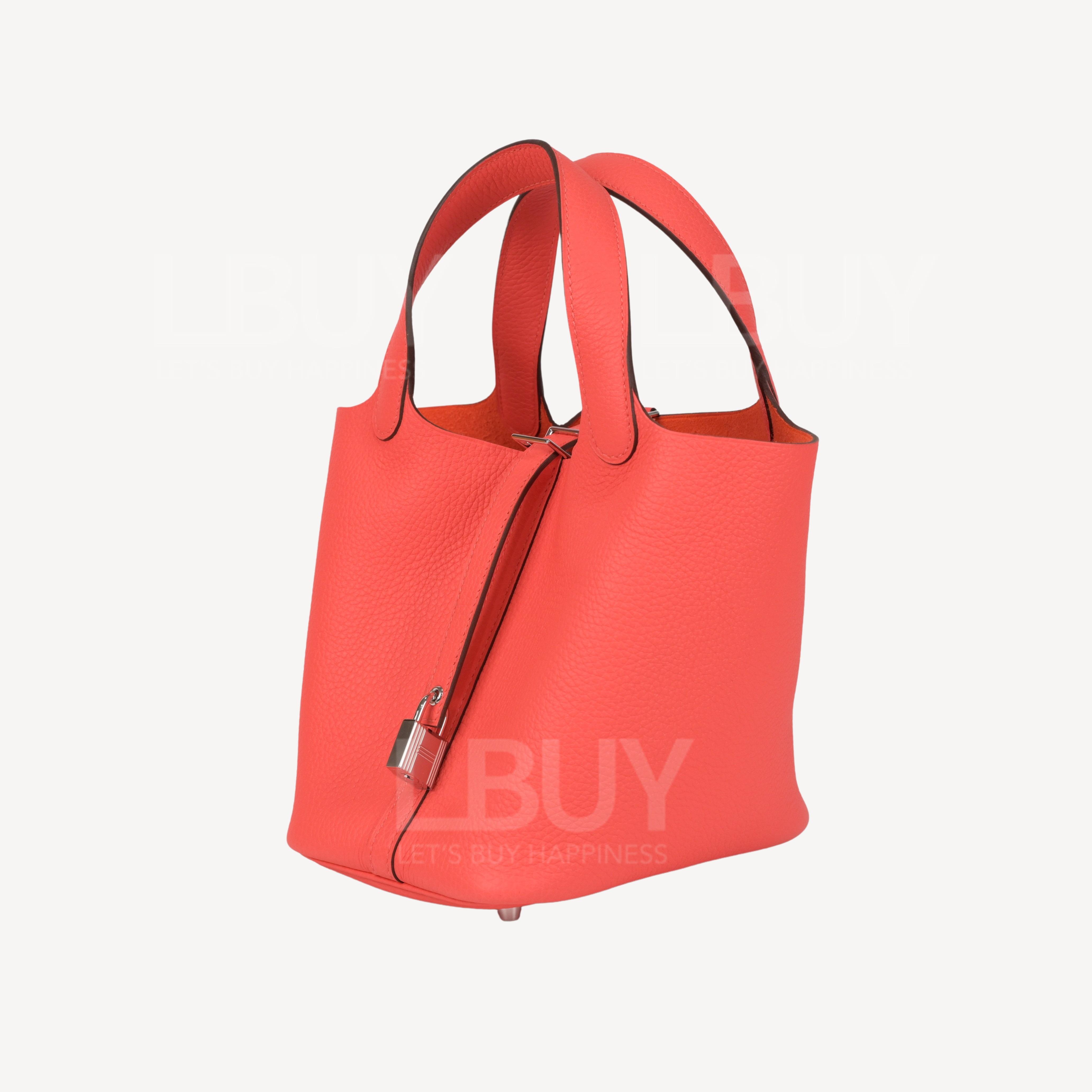 Hermes Picotin Lock 18 Bag 手挽袋 0E橘調珊瑚粉 銀扣