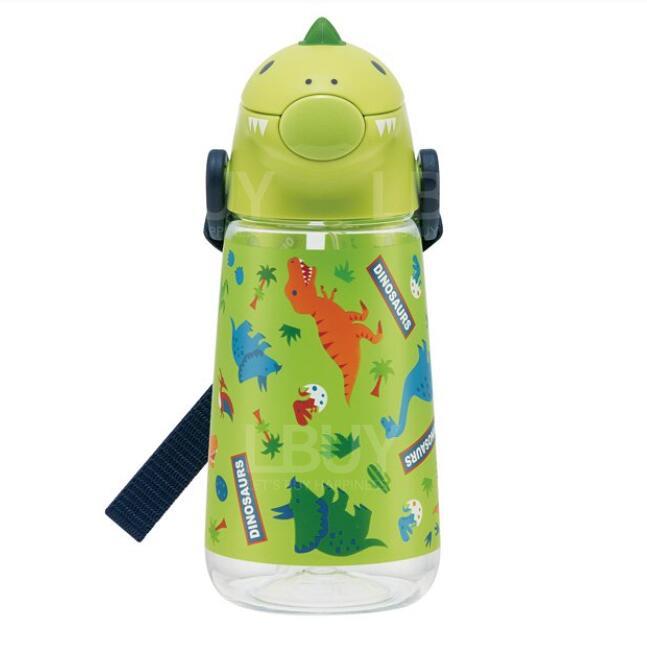 恐龍揭蓋式飲管水壺420ml
