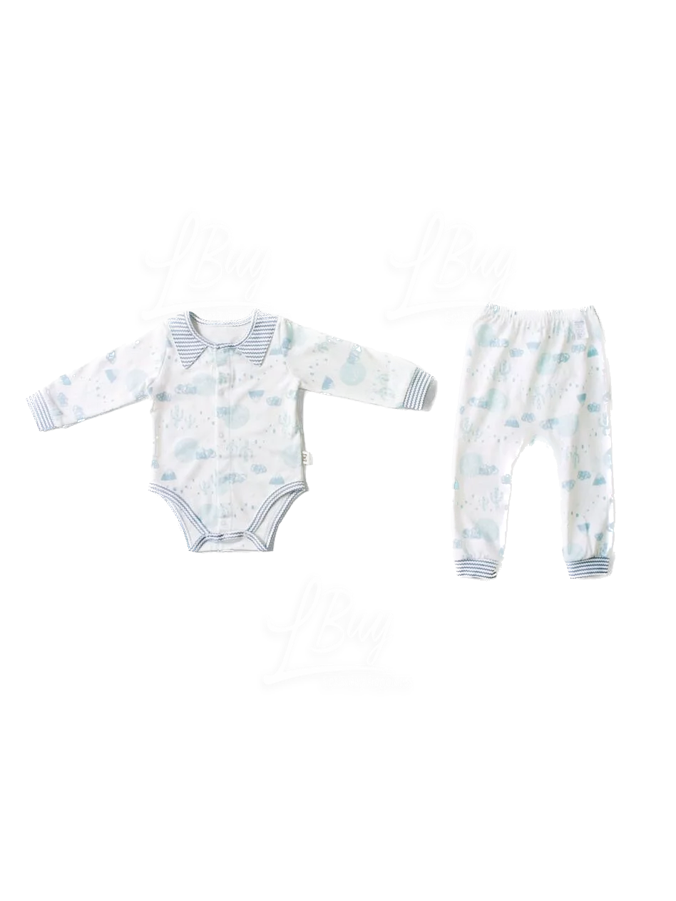 Snap-Up Bodysuit-Blue Desert (Spring/Fall)嬰兒夾衣連褲-藍色沙漠 (春秋)