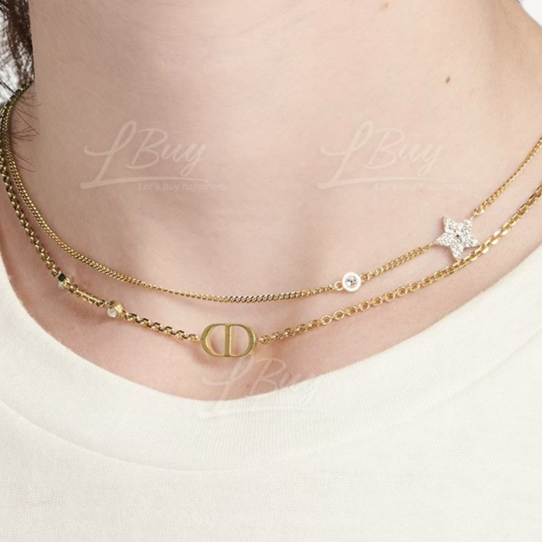 Dior-Dior Petit CD Double Necklace Gold-Finish Metal and