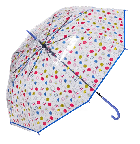 Miffy成人花花透明雨伞直伞长伞(蓝色)