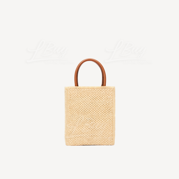 Loewe-Loewe Standard A5 Tote Bag in Raffia Natural Black