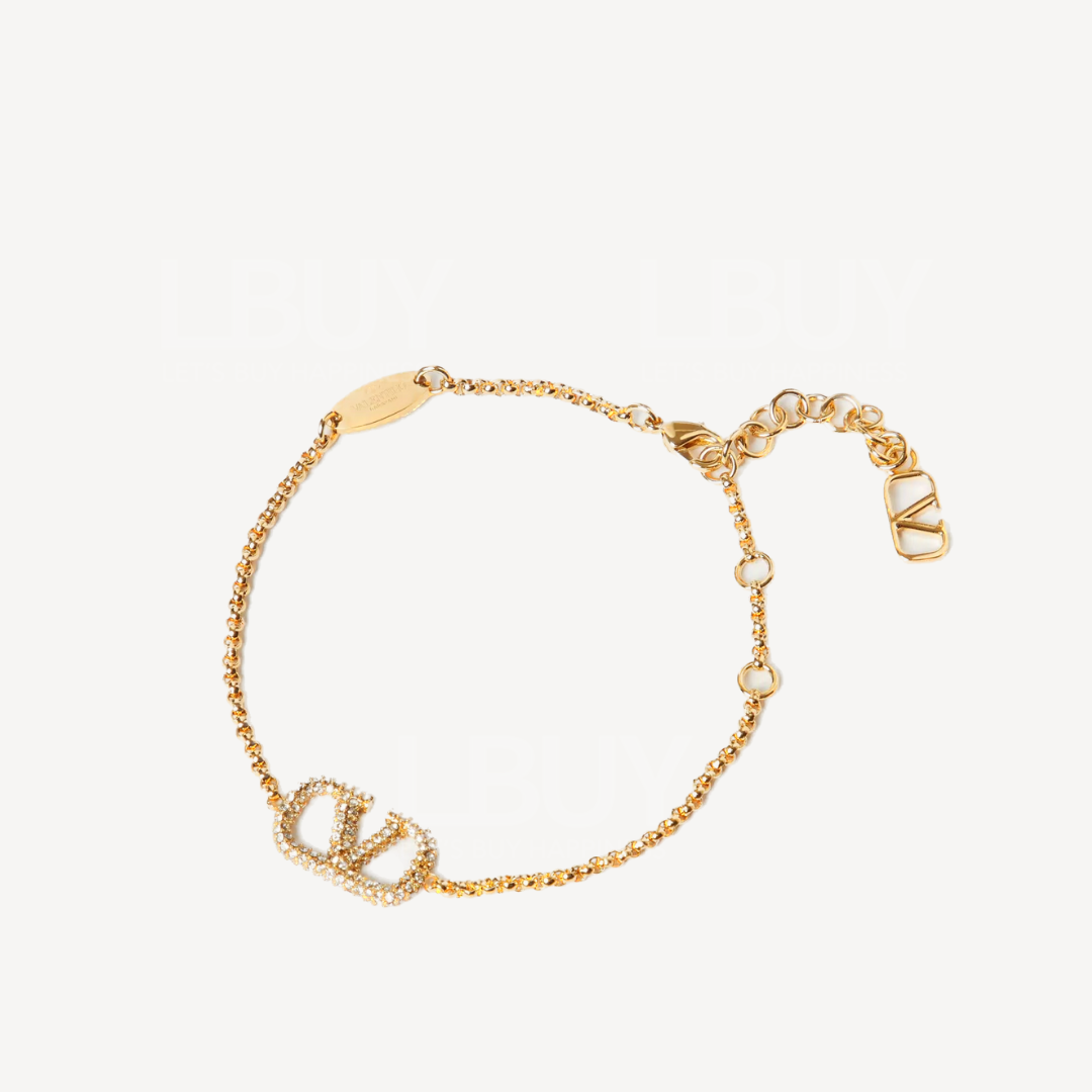 Valentino VLogo Signature Bracelet in Metal and Swarovski Crystals