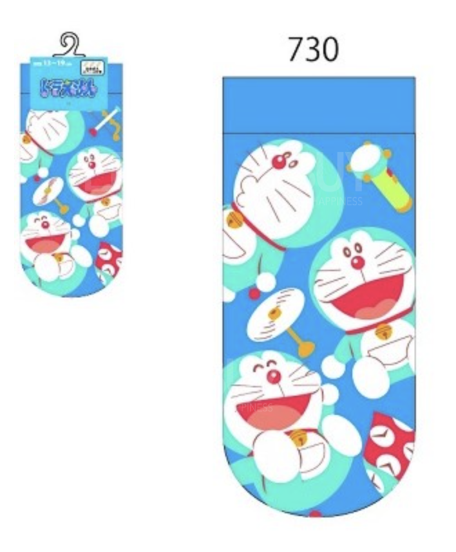 多啦A夢船襪(13-19cm) 多啦A夢放大縮小電筒圖案