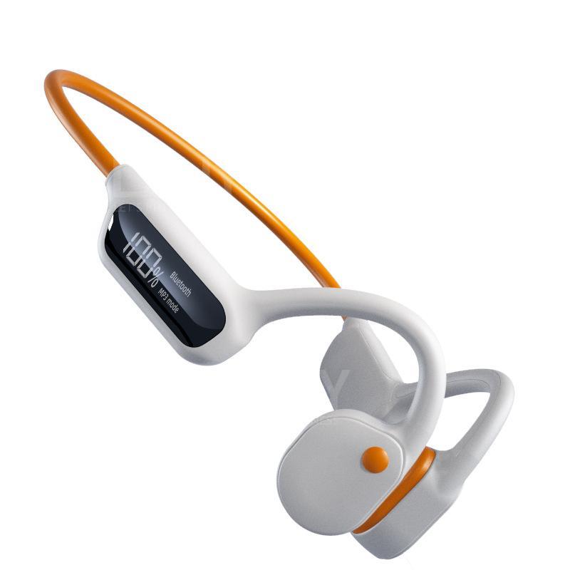 ChillBuds IPX8  Waterproof  32GB  Bluetooth EarBone Conduction MP3 Headphones White Orange EB-Con-24