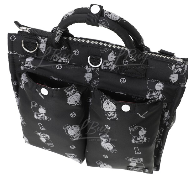 Porter-Porter x Doraemon 2WAY TOTE BAG (Black/Olive)