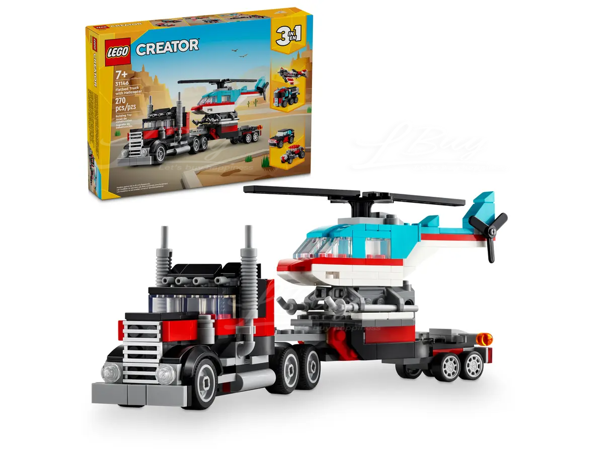 LEGO 31146 Creator 3 in 1 平板卡車和直升機 7+