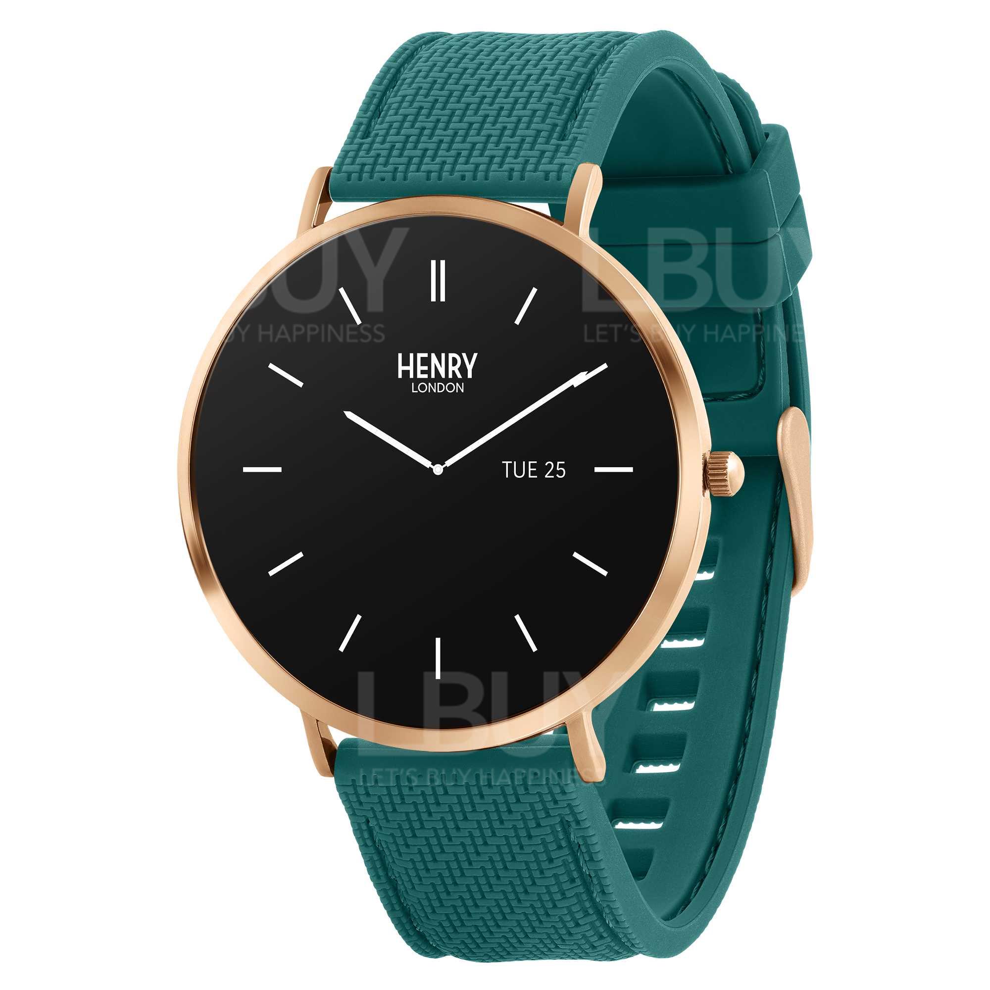 Henry London 智能手錶 (金色和水鴨色矽膠錶帶) HLS65-014